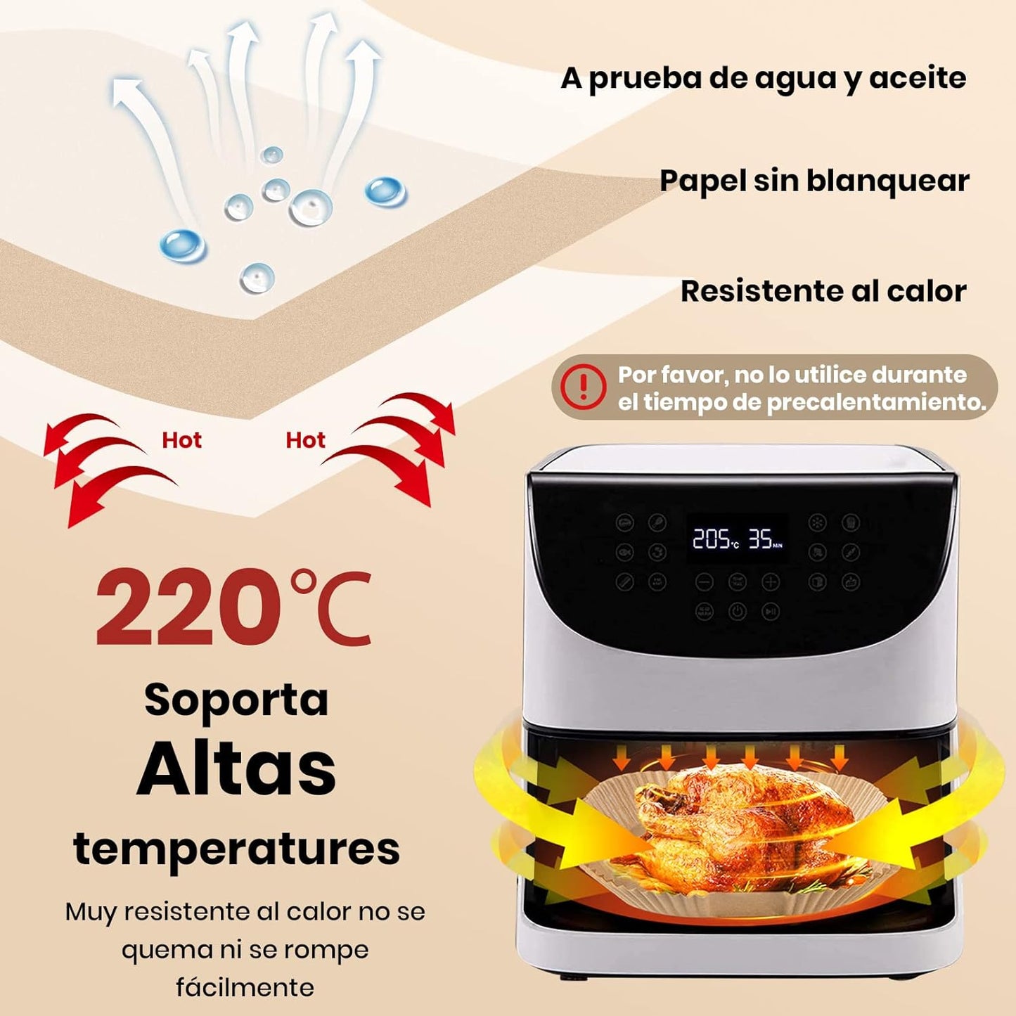 Moldes de papel para freidora de aire AIR FRYER